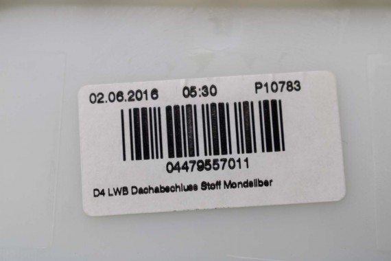 AUDI A8 LONG WYKOŃCZENIE PODSUFITKI 4H4868438 4H4 868 438 słupek 4H d4 poszycie górne EP1 srebrny 4H4868438 4H4868438 4H4868438