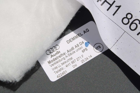 AUDI A8 LISTWA PROGOWA 4H1867271F 4H1867272F WEWNĘTRZNA SŁUPEK A dolny podświetlana 4H1867271M 4H1867272M 4H1867271C 4H1867272C