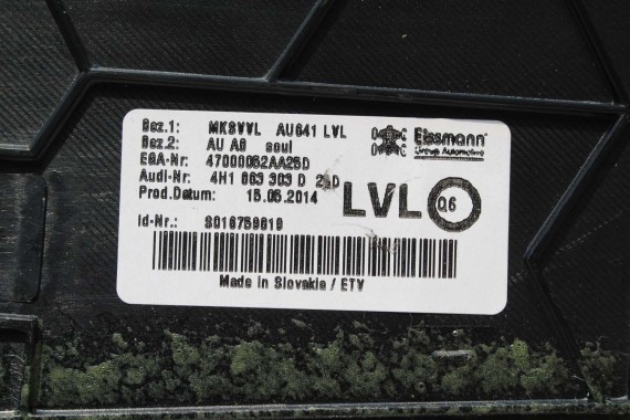 AUDI A8 WYKOŃCZENIE TUNELU ŚRODKOWEGO 4H1863303D 4H1863304D 4H1863303G 4H1863304G 4H1 863 303 D 4H 25D - czarny 4H1863303D