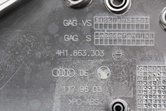 AUDI A8 WYKOŃCZENIE TUNELU ŚRODKOWEGO 4H1863303B 4H1863304B 4H1863303E 4H1863304E 4H1 863 303 B 4H 25D - czarny 4H1863303E