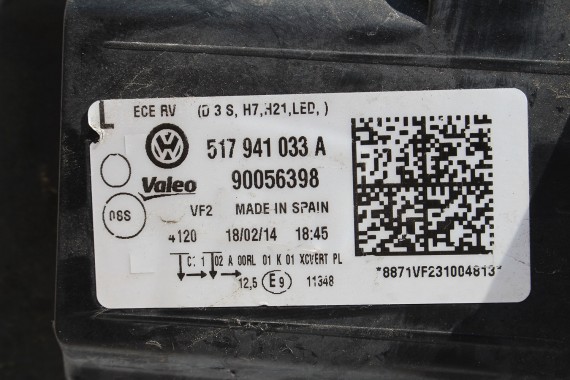 VW SPORTSVAN LAMPA PRZEDNIA PRZÓD LAMPY 517941033A 517941034A 517941043A 517941044A 517941043B 517941044B 4G0907697G 8K0941597E