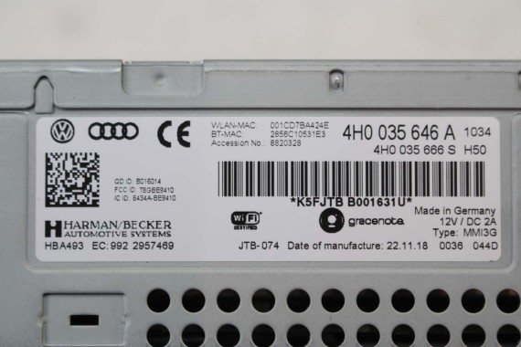 AUDI A8 LIFT CZYTNIK DVD MMI 3G 4H0035646A 4H0035666S 4H0035646A 4H0035666S 4H0035646A 4H0035666S 4H0035646A 4H0035666 4H0035646