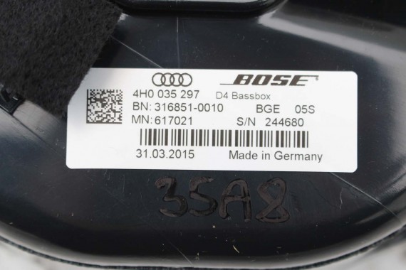 AUDI A8 GŁOŚNIKI NAGŁOŚNIENIE BOSE 4H0035411A 4H1035401 4H1035402 4H0035297 4H1035481A 4H0035402 4H0035397 4H0035399B 4H0035399C