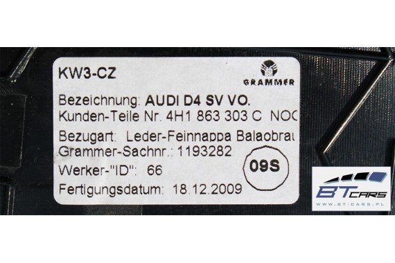AUDI A8 WYKOŃCZENIE TUNELU ŚRODKOWEGO 4H1863303C 4H1863304C NOG - brąz balao 4H D4 4H1863303F 4H1863304F 4H1863303 4H1863304