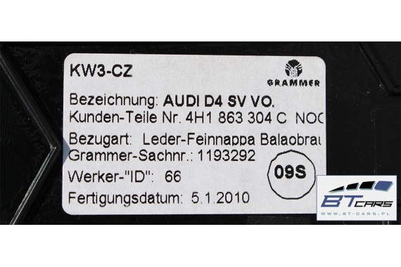 AUDI A8 WYKOŃCZENIE TUNELU ŚRODKOWEGO 4H1863303C 4H1863304C NOG - brąz balao 4H D4 4H1863303F 4H1863304F 4H1863303 4H1863304