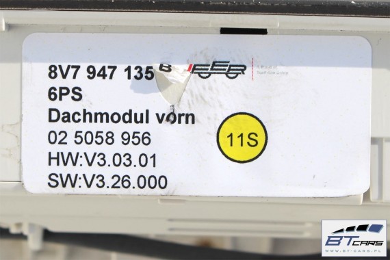 AUDI TT CABRIO LAMPKA PODSUFITKI 8V7947135B Kolor 6PS czarny soul 8V7 947 135 B 8S led oświetlenie kabiny 8V7947135B 8S7