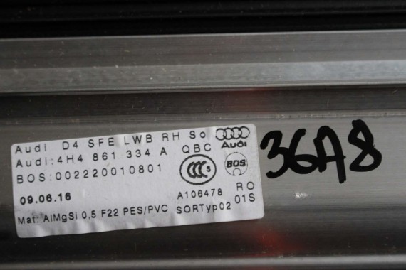 AUDI A8 LONG ROLETA ELEKTRYCZNA DRZWI 4H 4H4861333 4H4861334 4H4861333 D4 QBC 4H4861333 4H4861334 4H0861963 4H0861964 4H4861333