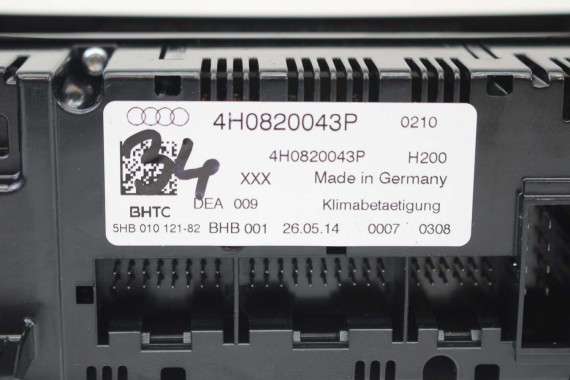 AUDI A8 PANEL KLIMY KLIMATYZACJI 4H0820043P 4H0 820 043 P moduł sterownik nawiewu klimy 4H0820043P 4H0820043P 4H0820043P 4H D4