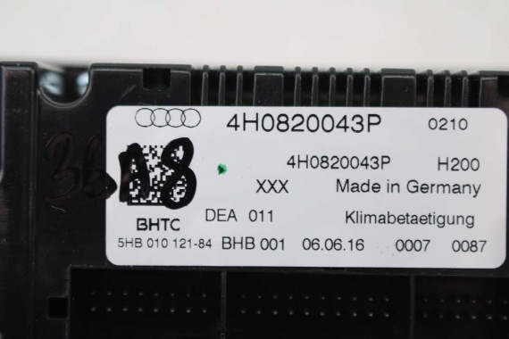 AUDI A8 PANEL KLIMY KLIMATYZACJI 4H0820043P 4H0 820 043 P moduł sterownik nawiewu klimy 4H0820043P 4H0820043P 4H0820043P 4H D4