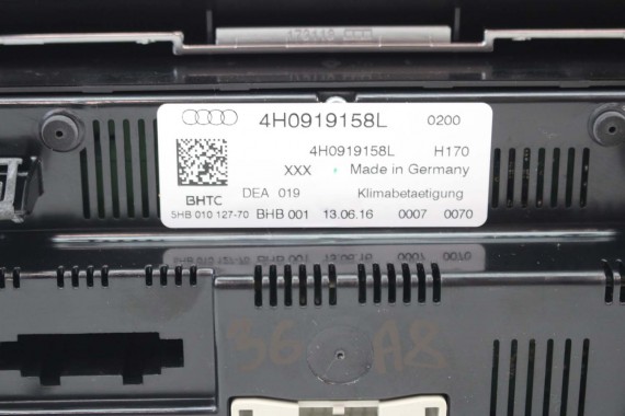 AUDI A8 PANEL KLIMATYZACJI TYLNY TYŁ 4H0919158L 4H0919158E moduł sterownik nawiewu klimy 4H0 919 158 L 4H0919158L 4H0919158E d4