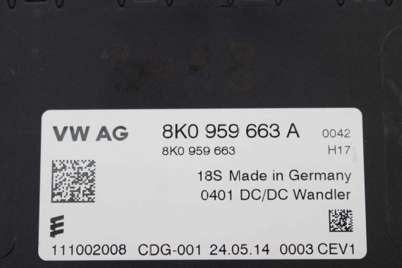 AUDI A8 STABILIZATOR NAPIĘCIA 8K0959663A 8K0 959 663 A sterownik moduł 8K0959663A 8K0959663A 8K0959663 8K0959663 VW PASSAT B7 CC