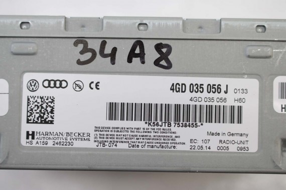AUDI A8 TUNER RADIOWY RADIO UNIT 4GD035056J 4GD035056 CYFROWY HIGH 4GD035056J 4GD035056J 4GD035056J 4GD035056J 4GD035056J 4H D4