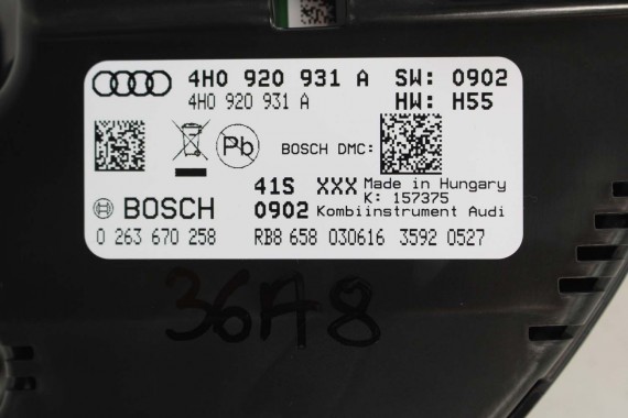AUDI A8 LIFT ZEGARY 4H0920931A LICZNIK 4H0920931A BENZYNA 4H D4 ACC 4H0920931A 4H0920931A 4H0920931A 4H0920931A 0263670258 FL