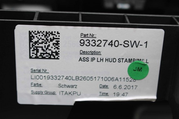 BMW X1 X2 F48 F39 KONSOLA PULPIT DESKA ROZDZIELCZA KOKPIT PULPIT 9332740 czarna 2566133 9332740 9332740 9332740 9332740 9332740