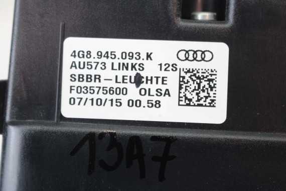 AUDI A7 TYŁ ZDERZAK TYLNY KLAPA BAGAŻNIKA 4G 4G8 LAMPY W1W1 LX5R Niebieski FL LIFT tylna zderzak klapa lampa led ledy