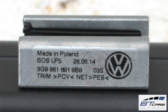 VW PASSAT B8 KOMBI ROLETA SIATKA BAGAŻNIKA 3G9861691 3G9 861 691 9B9 - czarna satynowa 3G 2015- ROLETY