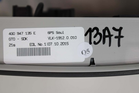 AUDI A6 A7 LAMPKA PODSUFITKI 4G0947135E oświetlenie kabiny 4G0947135 6PS czarny sterowanie bramą 4G0947135E 4G0947135 4G0947135