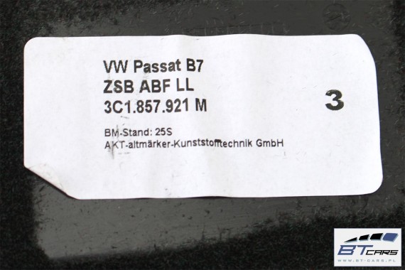 VW PASSAT B6 B7 CC SCHOWEK KONSOLI LEWY 3C1857921M 3C1 857 921M
