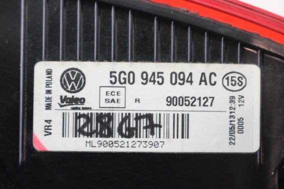 VW GOLF 7 VII LAMPY TYLNE TYŁ 5G0945095M 5G0945096M 5G0945093AC 5G0945094AC lampa tyna 5G0 945 093 5G0945093 5G0945094 5G0945095