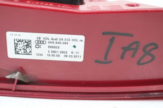 AUDI A8 LAMPY LED TYŁ 4H0945095 4H0945096 4H0945095 4H0945096 lampa tylna D4 4H0945093 4H0945094 4H0945095 4H0945096 4H0945095