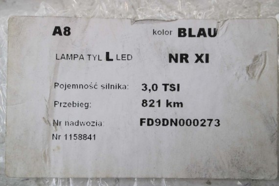 AUDI A8 LAMPY LED TYŁ 4H0945095 4H0945096 4H0945095 4H0945096 lampa tylna D4 4H0 945 093 4H0945093 4H0945094 4H0945095 4H0945096