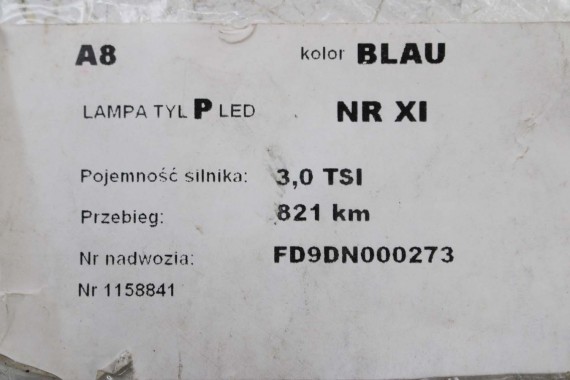 AUDI A8 LAMPY LED TYŁ 4H0945095 4H0945096 4H0945095 4H0945096 lampa tylna D4 4H0 945 093 4H0945093 4H0945094 4H0945095 4H0945096