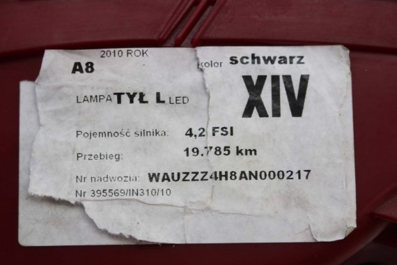 AUDI A8 LAMPY LED TYŁ 4H0945095 4H0945096 4H0945095 4H0945096 lampa tylna D4 4H0945093 4H0945094 4H0945095 4H0945096 4H0945095