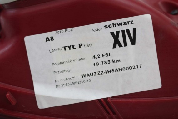 AUDI A8 LAMPY LED TYŁ 4H0945095 4H0945096 4H0945095 4H0945096 lampa tylna D4 4H0945093 4H0945094 4H0945095 4H0945096 4H0945095