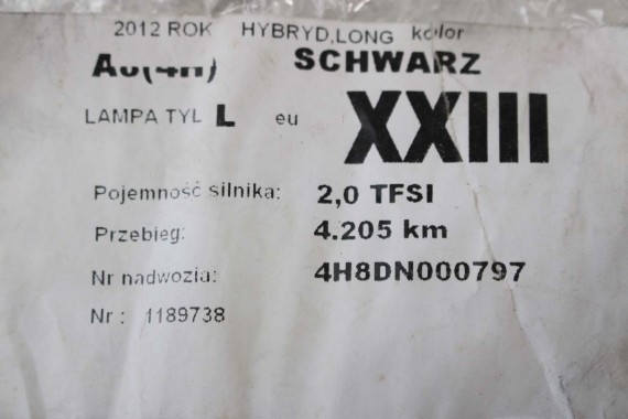 AUDI A8 LAMPY LED TYŁ 4H0945095 4H0945096 4H0945095 4H0945096 lampa tylna D4 4H0945093 4H0945094 4H0945095 4H0945096 4H0945095