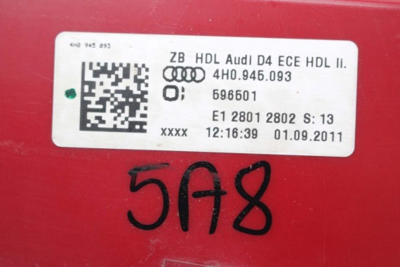 AUDI A8 LAMPY LED TYŁ 4H0945095 4H0945096 4H0945095 4H0945096 lampa tylna D4 4H0945093 4H0945094 4H0945095 4H0945096 4H0945095