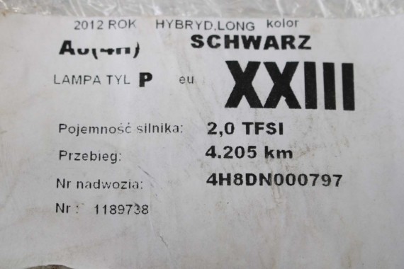 AUDI A8 LAMPY LED TYŁ 4H0945095 4H0945096 4H0945095 4H0945096 lampa tylna D4 4H0945093 4H0945094 4H0945095 4H0945096 4H0945095