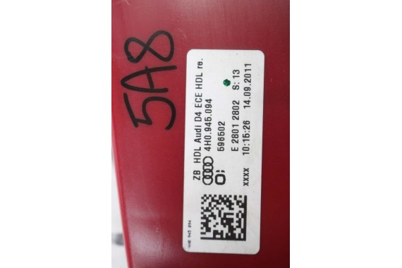 AUDI A8 LAMPY LED TYŁ 4H0945095 4H0945096 4H0945095 4H0945096 lampa tylna D4 4H0945093 4H0945094 4H0945095 4H0945096 4H0945095