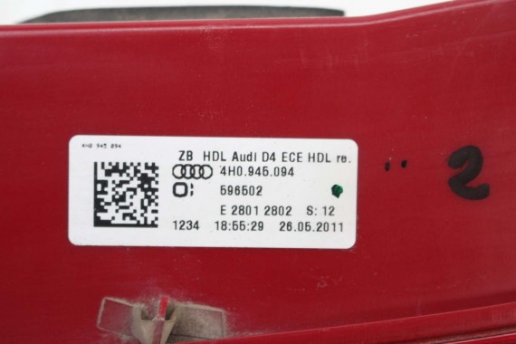 AUDI A8 LAMPY LED TYŁ 4H0945095 4H0945096 4H0945095 4H0945096 lampa tylna D4 4H0945093 4H0945094 4H0945095 4H0945096 4H0945095