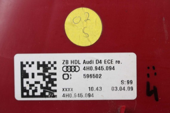 AUDI A8 LAMPY LED TYŁ 4H0945095 4H0945093 4H0945094 4H0945095 lampa tylna D4 4H0945093 4H0945093 4H0945094 4H0945095 4H0945095
