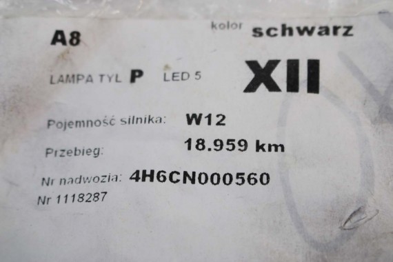 AUDI A8 LAMPY LED TYŁ 4H0945095 4H0945093 4H0945094 4H0945095 lampa tylna D4 4H0945093 4H0945093 4H0945094 4H0945095 4H0945095