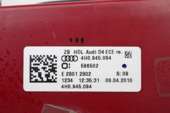 AUDI A8 LAMPA TYŁ TYLNA 4H0945093 4H0945094 d4 4H0945093 klapy 4H 4H0945093D 4H0945094D 4H0945093 4H0945094 4H0945093 4H0945094D