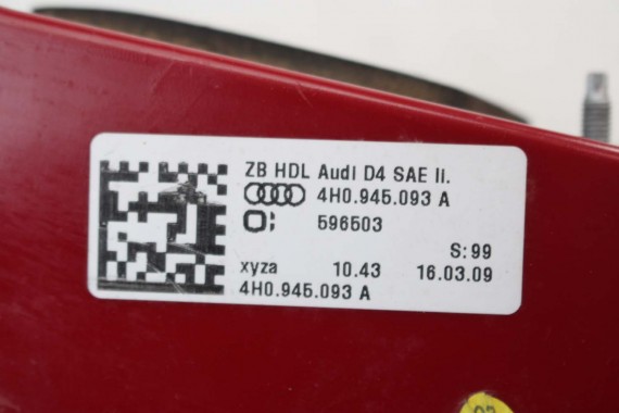 AUDI A8 LAMPA TYŁ TYLNA 4H0945093A 4H0945094A 4H0945093A klapy 4H USA 4H0945093E 4H0945094E 4H0945093A 4H0945094A 4H0945093A L+P