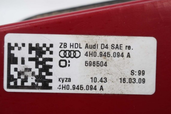 AUDI A8 LAMPA TYŁ TYLNA 4H0945093A 4H0945094A 4H0945093A klapy 4H USA 4H0945093E 4H0945094E 4H0945093A 4H0945094A 4H0945093A L+P