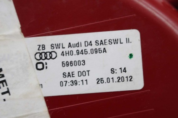 AUDI A8 LAMPA TYŁ TYLNA 4H0945095A 4H0945096A 4H0945093 4H0945094 d4 4H0 945 095 USA 4H0945095E 4H0945096E błotnika 4H0945095A