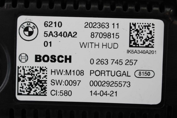 BMW X4 G02 ZEGAR 5A340A2 62105A340A2 Prędkościomierz HUD 6210 5A340A2 5A340A2 5A340A2 5A340A2 5A340A2 9826316 66529826316 X3