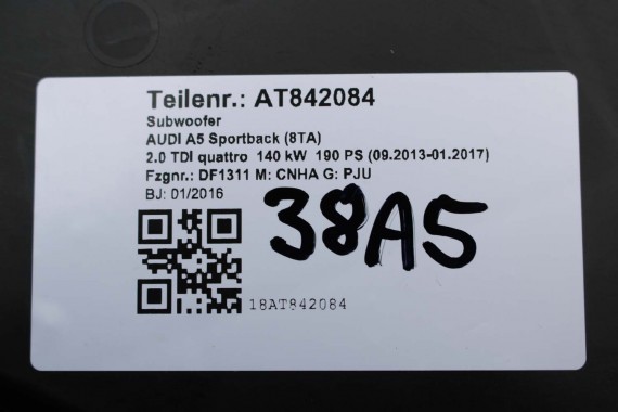 AUDI A5 SPORTBACK GŁOŚNIKI BANG & OLUFSEN 8T8 8T 8T1035223A 8K0035411A 8T0035415B 8T0035416 8T0035397A 8K9035382A 8K9035709