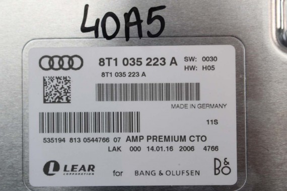 AUDI A5 SPORTBACK GŁOŚNIKI BANG & OLUFSEN 8T8 8T 8T1035223A 8K0035411A 8T0035415B 8T0035416 8T0035397A 8K9035382A 8K9035709