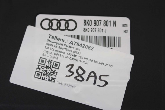 AUDI A4 A5 Q5 MODUŁ STEROWNIK HAMULCA EPB 8K0907801N 8K0907801J 8K0 907 801 PARKOWANIA 8K 8T 8K0907801M 8K0907801P FL 8K0907801N