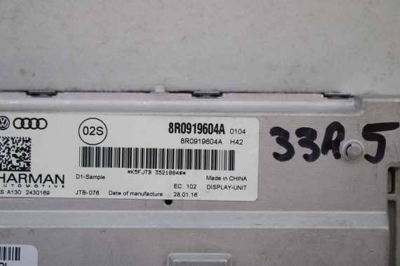 AUDI A4 A5 Q5 A6 Q7 MONITOR LCD MMI 8R0919604A 8R0 919 604 ekran wyświetlacz 8R0919604 8F0919604 4F0919604 8R0919604A 8R0919604