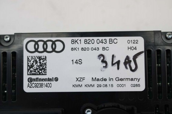 AUDI A4 A5 Q5 PANEL KLIMATYZACJI 8K1820043BC moduł sterownik nawiewu klimy 8K1 820 043 BC 8K 8T 8K1820043AE 8K1820043AC FL LIFT
