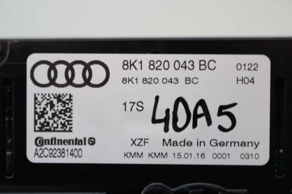 AUDI A4 A5 Q5 PANEL KLIMATYZACJI 8K1820043BC moduł sterownik nawiewu klimy 8K1 820 043 BC 8K 8T 8K1820043AE 8K1820043AC FL LIFT