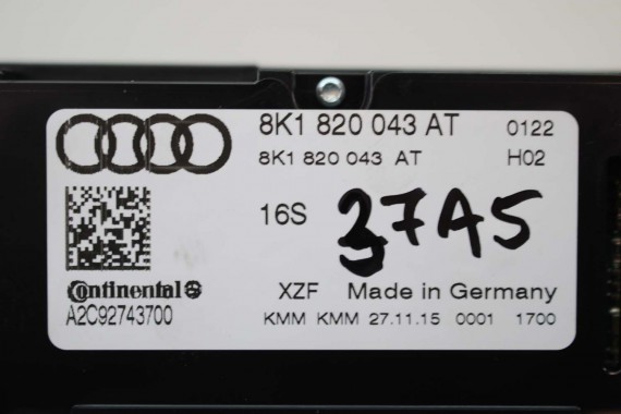 AUDI A4 A5 Q5 PANEL KLIMATYZACJI 8K1820043AT moduł sterownik nawiewu klimy 8K1 820 043 AT 8K 8T 8R LIFT 8K1820043AB 8K1820043AT