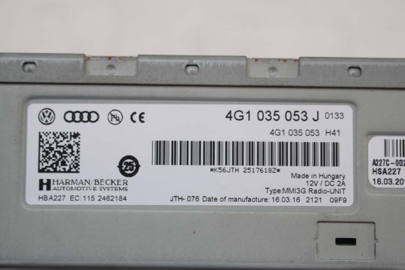 AUDI A4 A5 A6 A7 Q5 TUNER RADIO MMI 4G1035053J 4G1 035 053 J UNIT 3G+ HIGH 4G1035053J 8K 8T LIFT 4G1035053 4G1035053J 4G1035053J