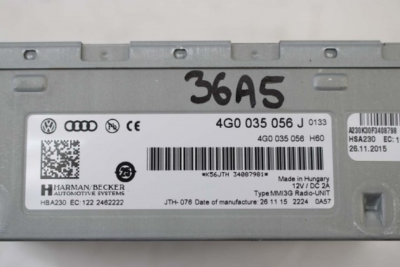 AUDI A4 A5 A6 A7 Q5 TUNER RADIO MMI 4G0035056J 4G0 035 056 UNIT 3G+ HIGH 8K 8T FL LIFT 4G0035056 4G0035056J 4G0035056J 4G0035056
