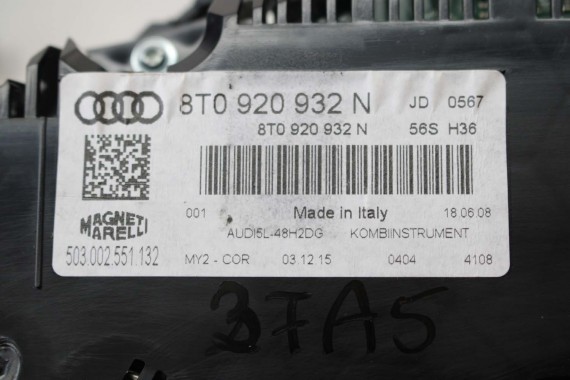 AUDI A5 ZEGAR LICZNIK ZEGARY DIESEL 8T0920932N 8T0 920 932 N prędkościomierz wskaźnik prędkości SPORTACK FL 8T0920932N 8T0920932